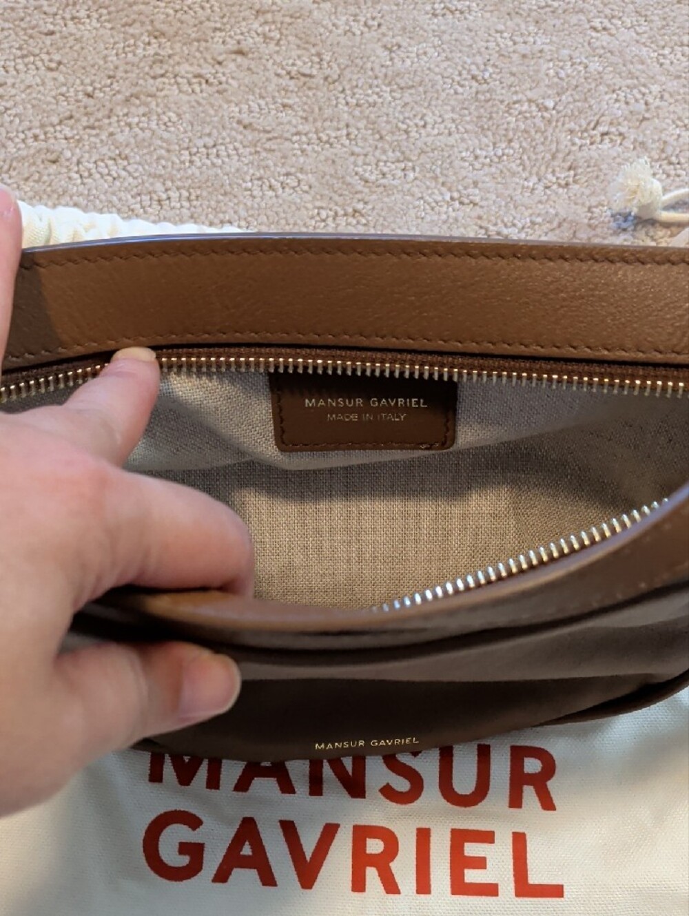 Mansur Gavriel Moon Sling Bag in Desert - Picture 10 of 12